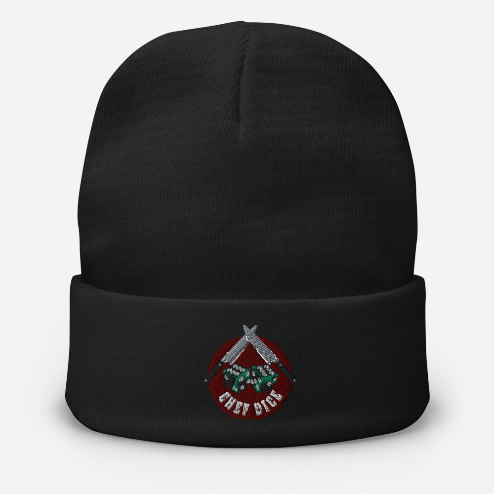 Chef Dice Embroidered Beanie