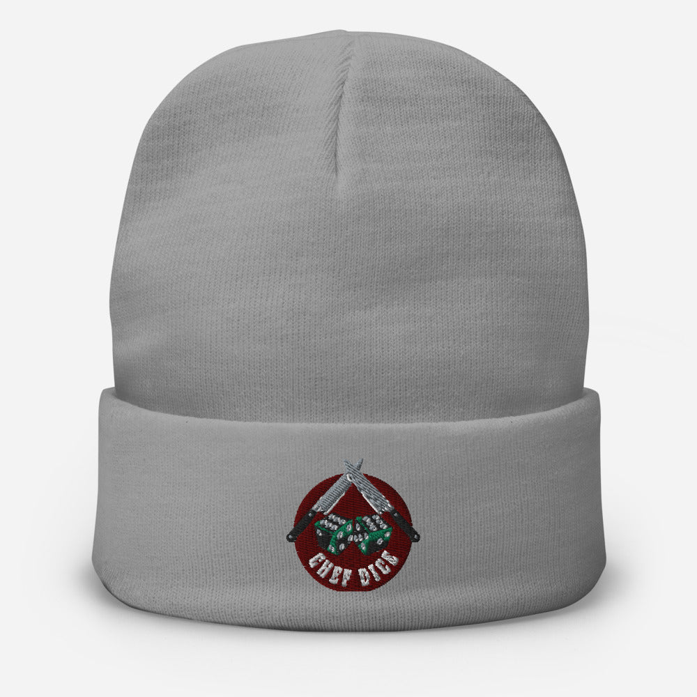 Chef Dice Embroidered Beanie