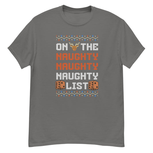 naughty list craps and dice shirt